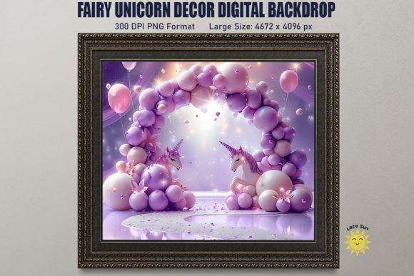 Download Fairy Unicorn Decor Digital Backdrop - Decor Collection