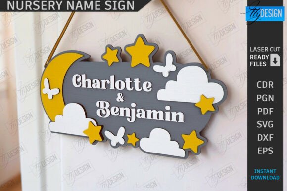 Download Nursery Name Sign Laser Cut | Home Decor - Decor Collection