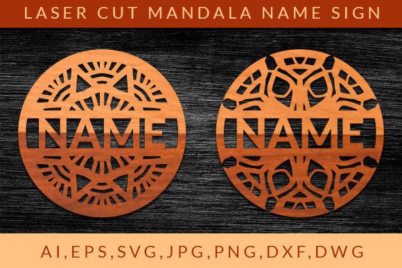 Download Laser Cut Mandala Name Sign Wall Art SVG - Laser cut mandala Collection