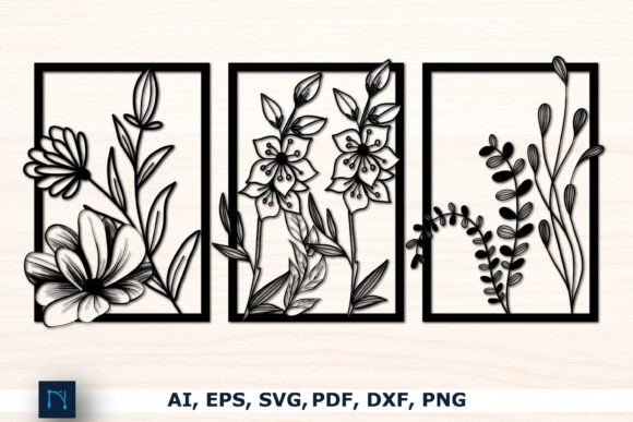 Download Flower in Frame Wall Decor SVG Lasercut - Decor Collection