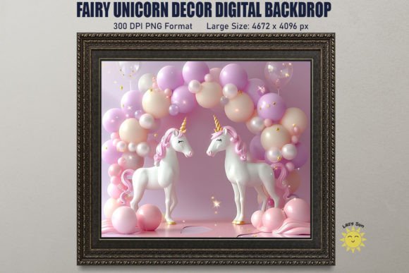 Download Fairy Unicorn Decor Digital Backdrop - Decor Collection