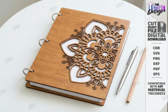 Download Decorative Notebook Cover Laser Cut |CNC - Decor Collection