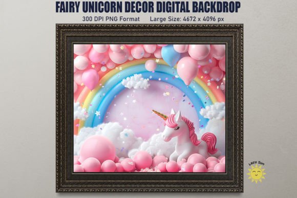 Download Fairy Unicorn Decor Digital Backdrop - Decor Collection