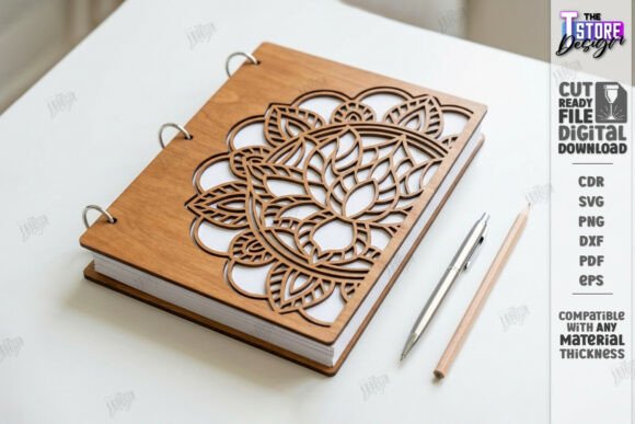 Download Decorative Notebook Cover Laser Cut |CNC - Decor Collection