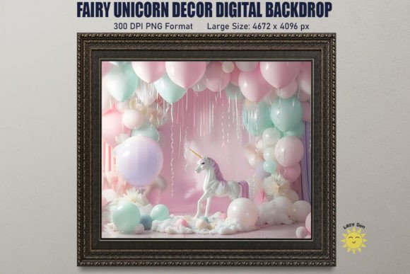 Download Fairy Unicorn Decor Digital Backdrop - Decor Collection