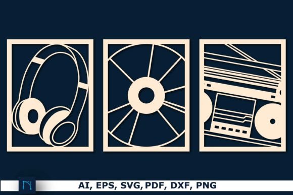Download Laser Cut Musical Element Decor SVG Set - Decor Collection