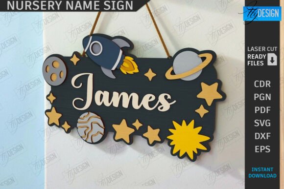 Download Nursery Name Sign Laser Cut | Home Decor - Decor Collection