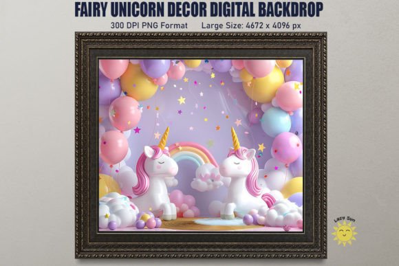 Download Fairy Unicorn Decor Digital Backdrop - Decor Collection