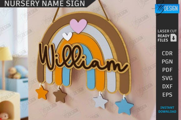 Download Nursery Name Sign Laser Cut | Home Decor - Decor Collection