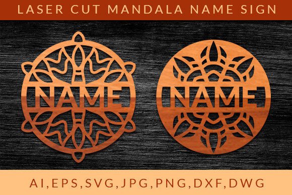 Download Laser Cut Mandala Name Sign Wall Art SVG - Laser cut mandala Collection