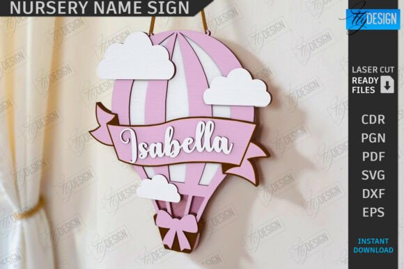 Download Nursery Name Sign Laser Cut | Home Decor - Decor Collection