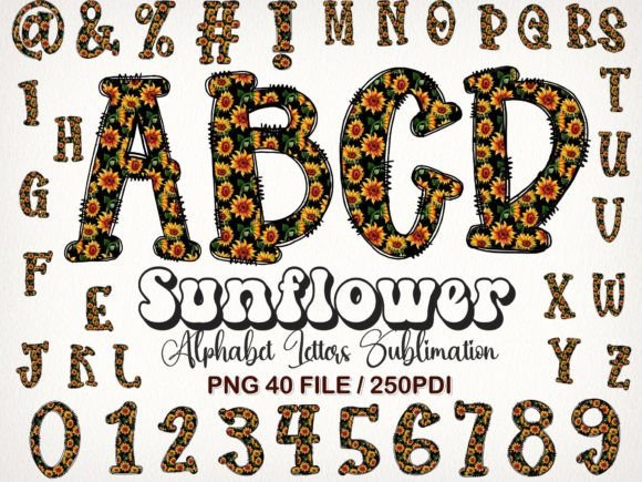 Download Sunflower Letters Alphabet Sublimation - Sunflower letters Collection