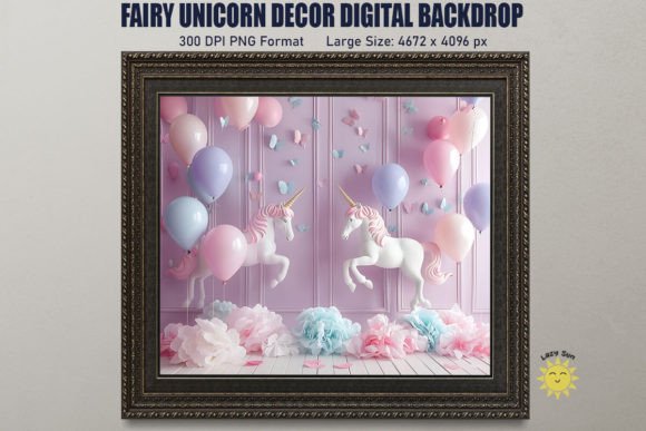 Download Fairy Unicorn Decor Digital Backdrop - Decor Collection