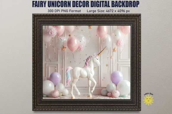 Download Fairy Unicorn Decor Digital Backdrop - Decor Collection