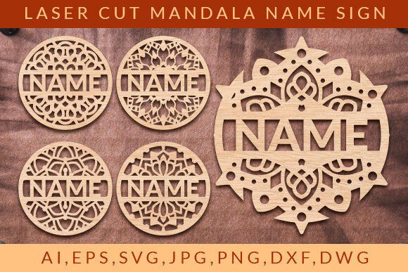 Download Laser Cut Mandala Name Sign Wall Art SVG - Laser cut mandala Collection