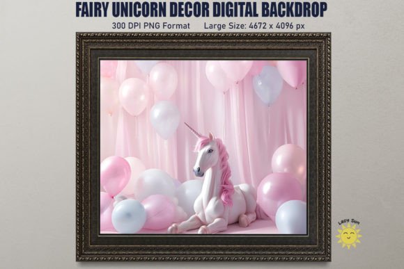 Download Fairy Unicorn Decor Digital Backdrop - Decor Collection
