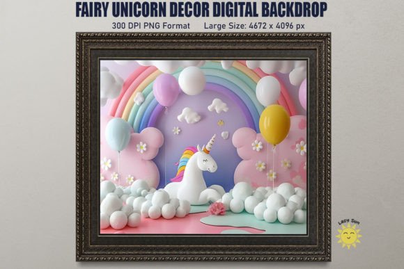 Download Fairy Unicorn Decor Digital Backdrop - Decor Collection