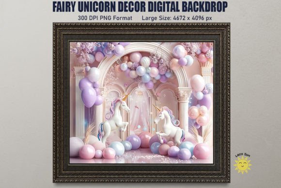 Download Fairy Unicorn Decor Digital Backdrop - Decor Collection