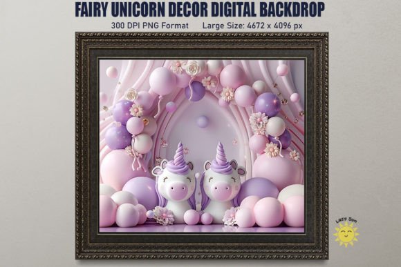 Download Fairy Unicorn Decor Digital Backdrop - Decor Collection