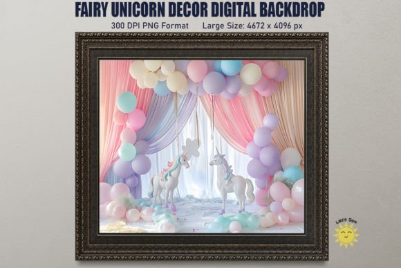 Download Fairy Unicorn Decor Digital Backdrop - Decor Collection