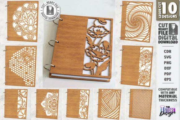 Download Decorative Notebook Cover Laser Cut |CNC - Decor Collection