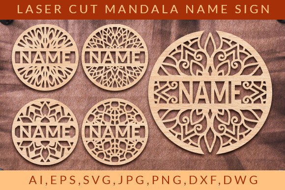 Download Laser Cut Mandala Name Sign Wall Art SVG - Laser cut mandala Collection