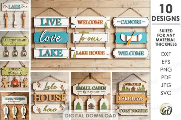 Download Country Wall Decors Bundle Laser Cut - Decor Collection