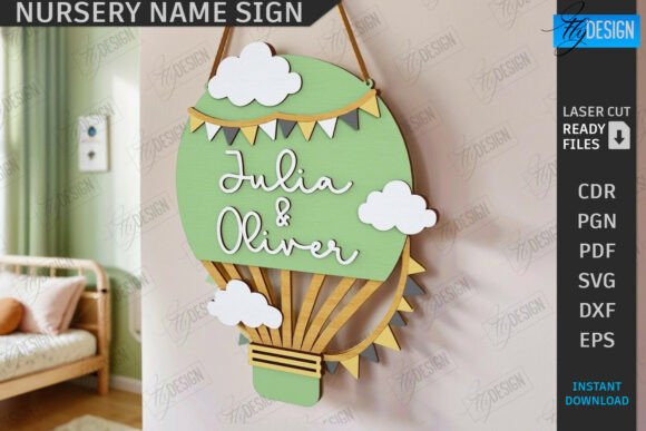 Download Nursery Name Sign Laser Cut | Home Decor - Decor Collection