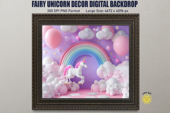 Download Fairy Unicorn Decor Digital Backdrop - Decor Collection