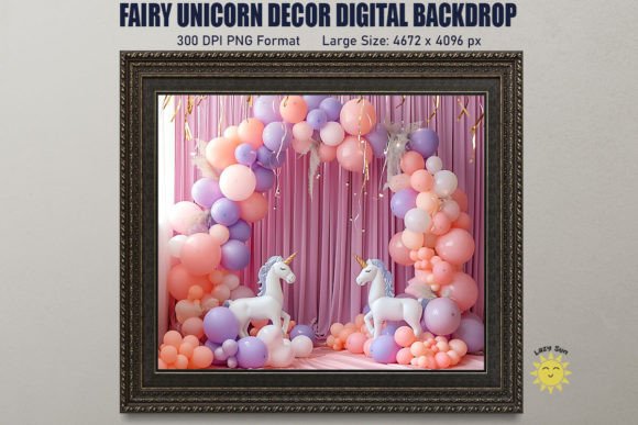 Download Fairy Unicorn Decor Digital Backdrop - Decor Collection