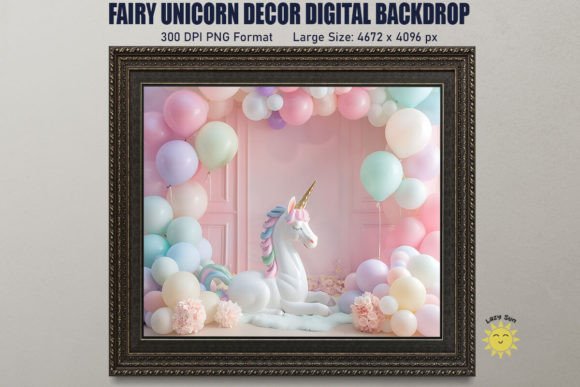 Download Fairy Unicorn Decor Digital Backdrop - Decor Collection